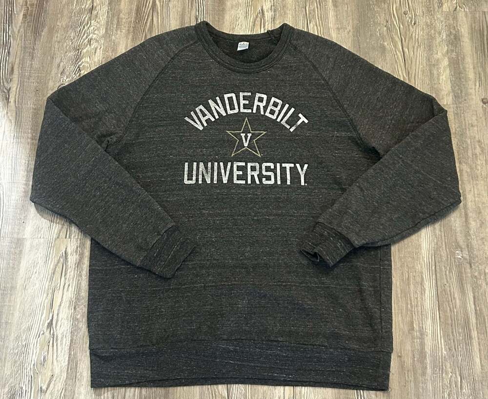 Vanderbilt University Charcoal Grey Vintage Wash Crewneck Sweatshirt XL